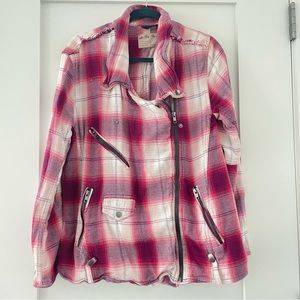 Free People Pink Plaid Jacket